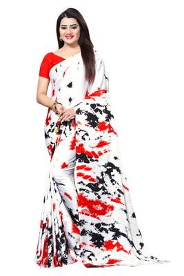 Multicolor embroidered south silk saree with blouse 1