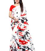 Multicolor embroidered south silk saree with blouse