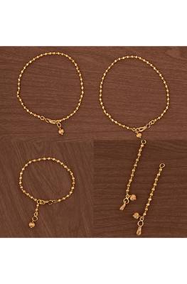Anklets, bracelet and matti set one gram gold 1