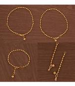 Anklets, bracelet and matti set one gram gold