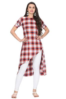 Red printed viscose ethnic-kurtis 1
