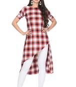 Red printed viscose ethnic-kurtis