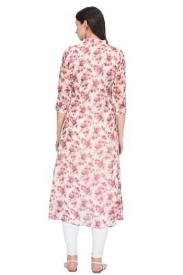 Red printed chiffon ethnic-kurtis 4