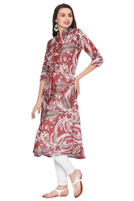 Red printed georgette ethnic-kurtis 2