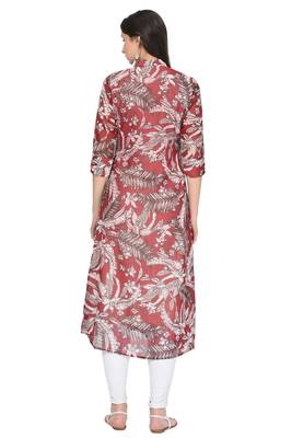 Red printed georgette ethnic-kurtis 4