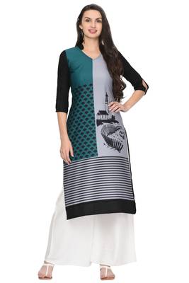 Grey printed rayon ethnic-kurtis 1