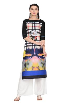 Multicolor printed rayon ethnic-kurtis 1