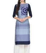 Silver printed rayon ethnic-kurtis