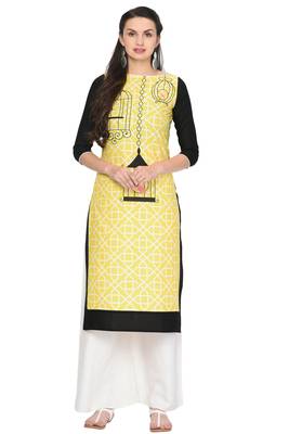 Black printed rayon ethnic-kurtis 1