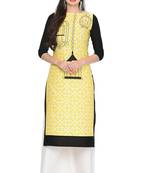 Black printed rayon ethnic-kurtis
