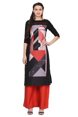 Black printed rayon ethnic-kurtis 1
