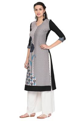 Grey printed rayon ethnic-kurtis 2