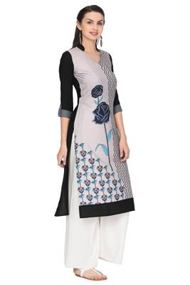 Grey printed rayon ethnic-kurtis 3