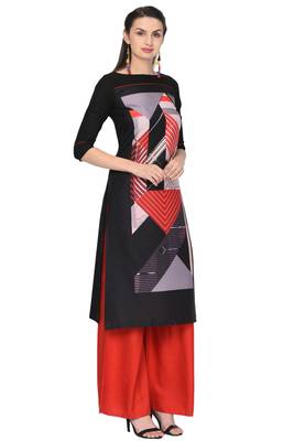 Black printed rayon ethnic-kurtis 3