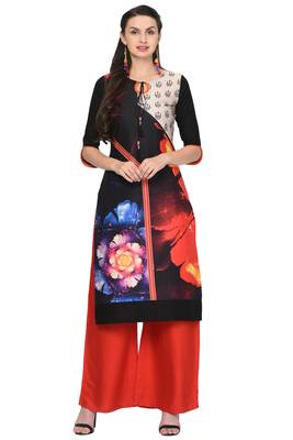 Black printed rayon ethnic-kurtis 1