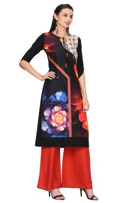 Black printed rayon ethnic-kurtis 3