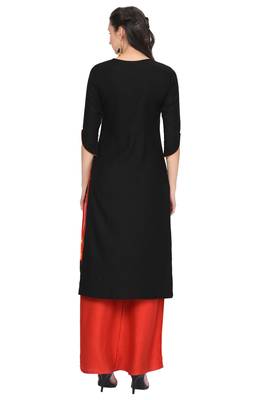 Black printed rayon ethnic-kurtis 4