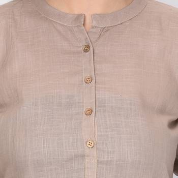 Beige plain rayon ethnic-kurtis 5