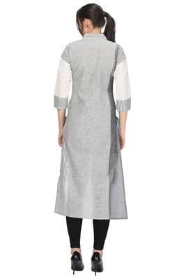 Grey printed cotton ethnic-kurtis 4
