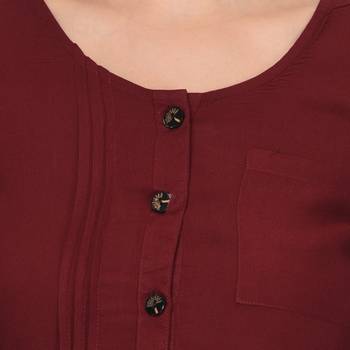 Maroon plain rayon ethnic-kurtis 5