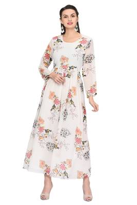 White printed georgette ethnic-kurtis 1