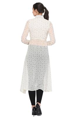 White printed chiffon ethnic-kurtis 4