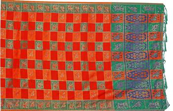 Multicolor woven kanchipuram silk saree with blouse 4