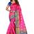 Pink woven nylon saree with blouse