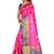 Pink woven nylon saree with blouse