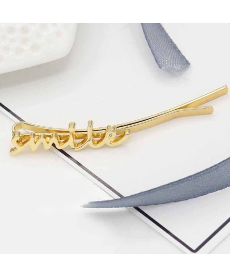 Smile golden hairpin
