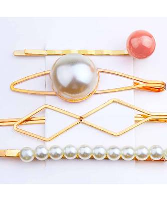 Lillie Pearl Golden 4 Hair Pin Set 1