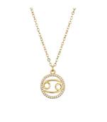 Cancer zodiac Sign Crystal Pendant