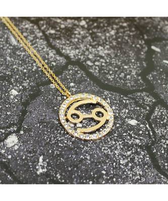 Cancer zodiac Sign Crystal Pendant 2