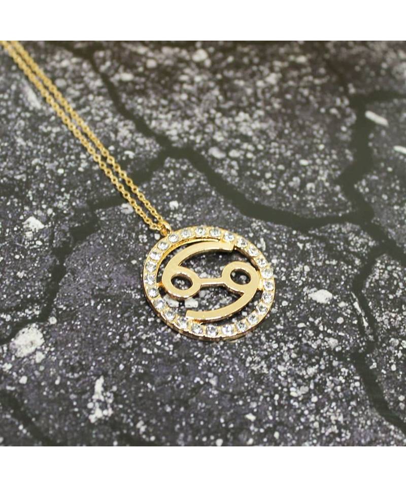 Cancer zodiac Sign Crystal Pendant