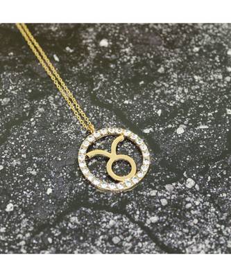 Taurus zodiac Sign Crystal Pendant 2
