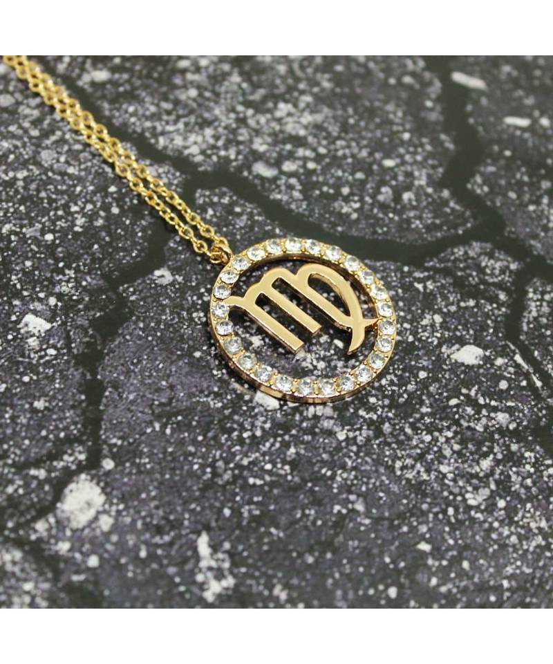 Virgo zodiac Sign Crystal Pendant