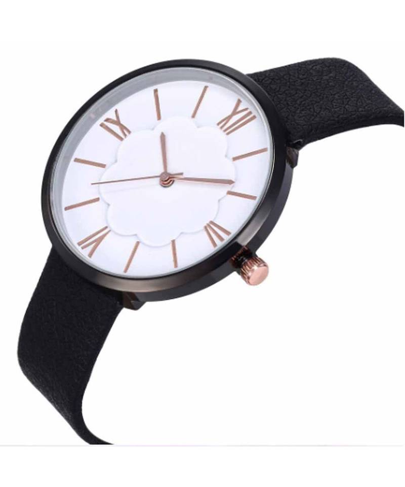 Ahsa Floral Black-White Watch