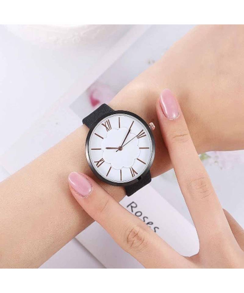 Ahsa Floral Black-White Watch