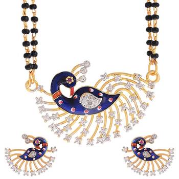 Blue diamond mangalsutra 1
