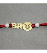 Emoji Bro Red Gold Brass Rakhi