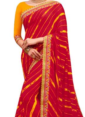 Maroon embroidered georgette saree with blouse 2