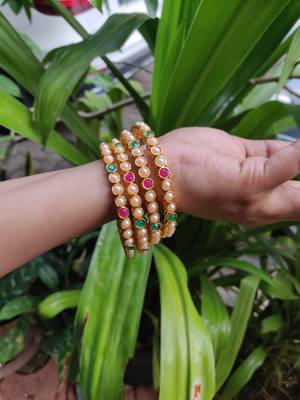Multicolour Beaded Bangles Set Of 4 2