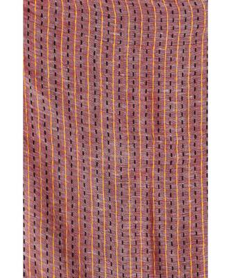 Punch Pink Linen Saree With Thread Work 4