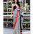 Ash Grey Cotton Gheecha Saree With Red And Black Border