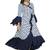 blue Rayon Geomatrical  Printed Ruffle Kurta