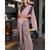 Offwhite With Faded Red And Black Graded Striped Cotton Saree