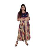 Womens Rayon Multi Straight Round Neck Ankle Length Kurti