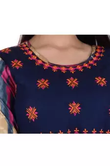 Womens Rayon Multi Straight Round Neck Ankle Length Kurti