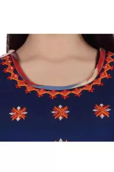 Womens Rayon Multi Straight Round Neck Ankle Length Kurti