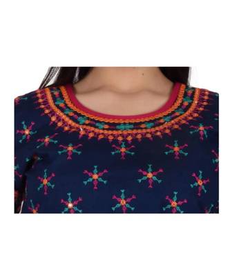 Womens Rayon Multi Straight Round Neck  Knee Length Kurti 4